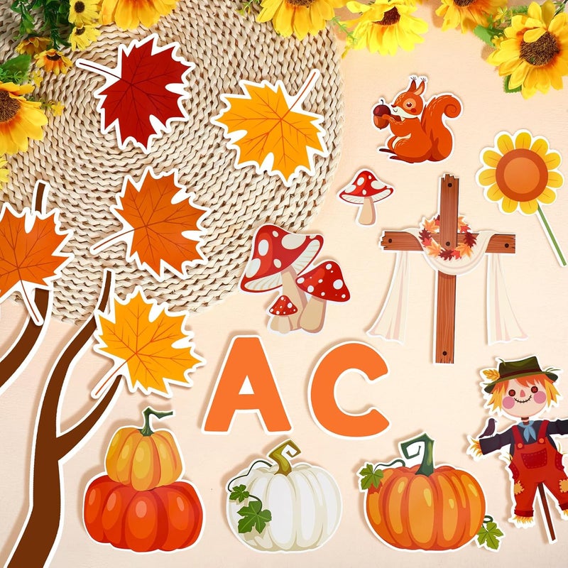 Konsait 89PCS His Grace Falls on Us Christian Bulletin Board Sets Big Tree Pumpkins Religious Bulletin Board Decorations Christian Bulletin Board for Church Sunday School Classroom Office - Image 4