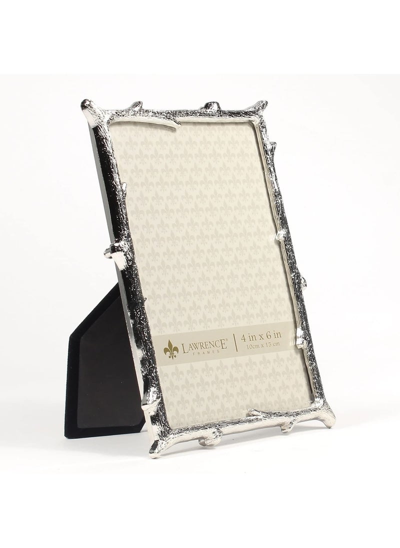 Lawrence Frames Lawrence Frames 712646 4x6 Silver Metal Natural Branch Design Picture Frame  - Image 2