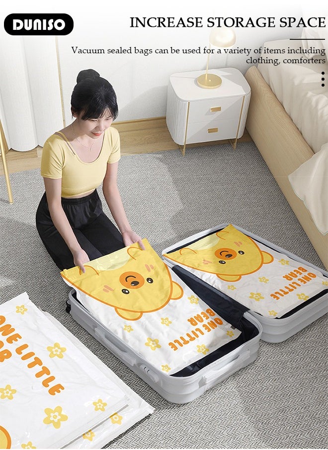 DUNISO 4 PCS Foldable Vacuum Storage Bag with Electric Pump, Reusable Travel Vacuum Sealer Bags, Compression Airtight Sealer Bags with Seal Special-Grip Clip, Space Saver Compression Bags for Clothes, Mattress, Blanket, Duvets, Pillows, Comforters, Quilt  - Image 4
