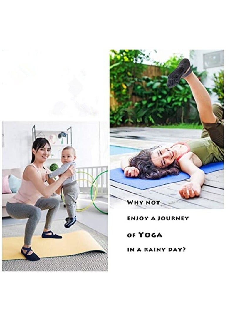 اسم المحتوى ناريلا جوارب يوغا للنساء مع قبضات ، جوارب خمسة أصابع غير قابلة للانزلاق للبيلاتيس / بار / باليه / لياقة (6 أزواج) - Image 2