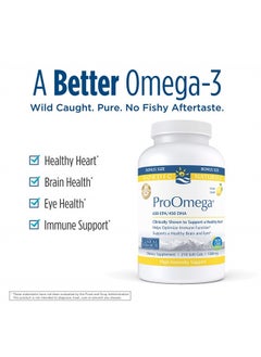 NORDIC NATURALS ProOmega, Lemon Flavor - 210 Soft Gels - 1000 mg Omega-3 - High-Potency Fish Oil with EPA & DHA - Promotes Brain, Eye, Heart, & Immune Health - Non-GMO - 105 Servings  - Image 3