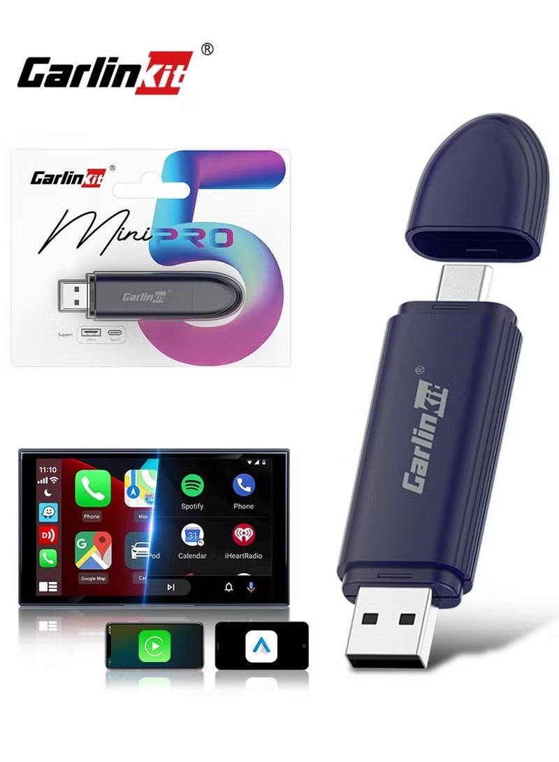 Carlinkit Mini 5 Pro Wireless Carplay Dongle Wired to Wireless for OEM Cars Wired Carplay/Android auto Dual mode Plug And Play FOTA  - Image 2