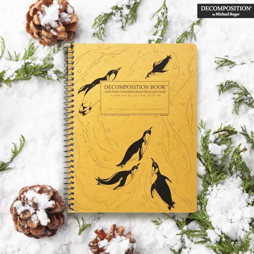 Decomposition King Penguins College Ruled Spiral Notebook - 9.75 x 7.5 Journal with 160 Lined Pages - 100% Recycled Paper - Cute Notebooks for School Supplies, Home & Office - Made in USA - Image 2