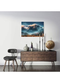 Home Gallery A Forest With A Full Moon And A Mountain Landscape Print Framed Wall Art  - Image 3