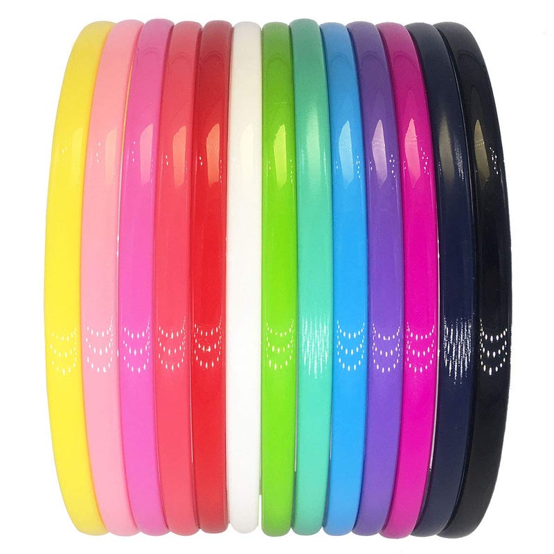 Yazon 8mm Colorful Plastic Teeth Headbands Girl's Women Headband Pack of 13 â€¦ - Image 4