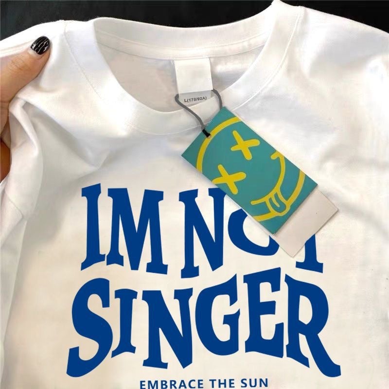 Short-Sleeved New Arrival Summer Niche Ins Clothes Stylike Short-Sleeved T-Shirt Men'S And Women'S Trendy All-Match Base Shirt Printed - Image 1