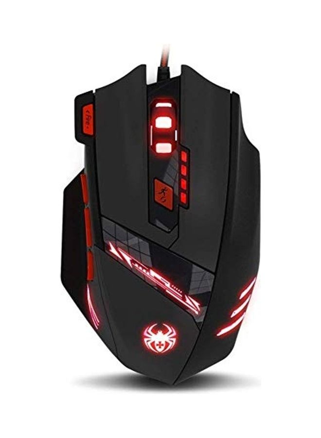 ZELOTES ماوس الألعاب السلكي المحترف Zelotes T90 بدقة 9200 DPI، 8 أزرار، مع 7 أوضاع من أضواء LED الملونة المتنفسة، مجموعة ضبط الوزن (أسود) - Image 4