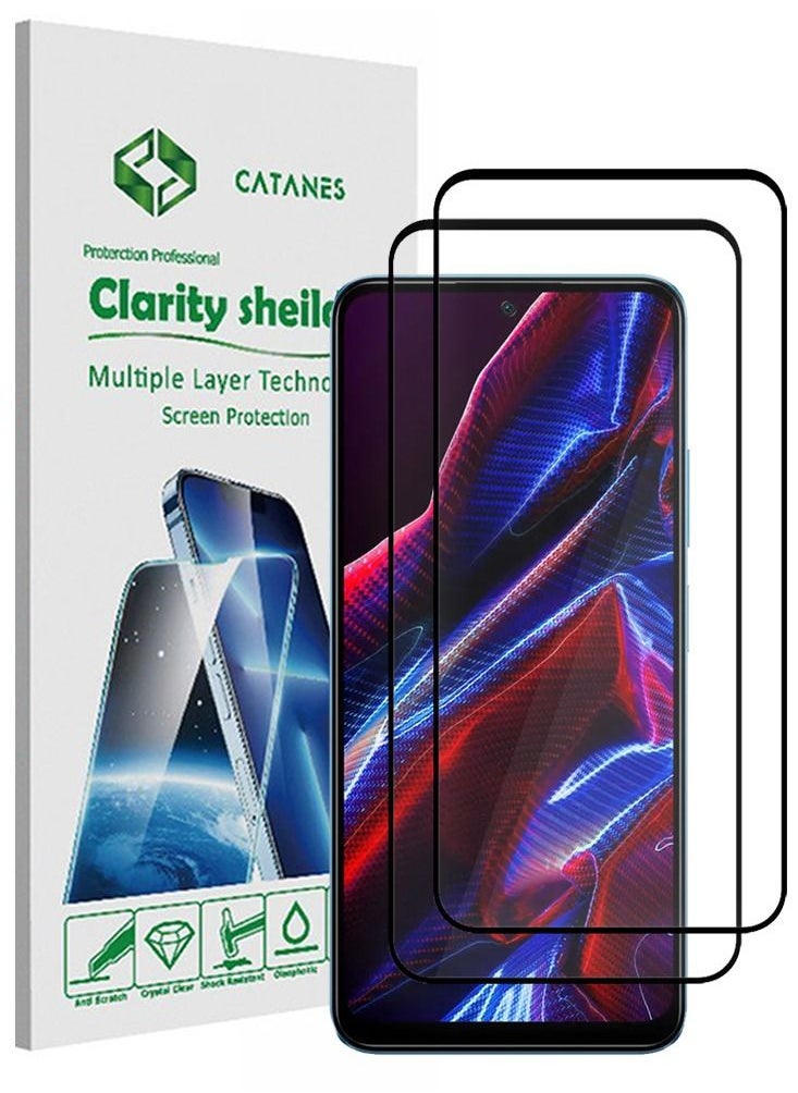 CATANES - 2 Pack For Xiaomi Poco X5 Screen Protector Scratch and Shatter Resistant Full Glue Back - Image 1