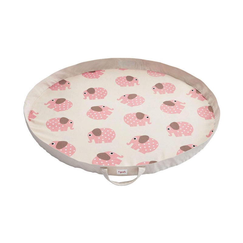 3 Sprouts Play Mat Toy Storage Bag Large Portable Toy Organizer Kids Toy Bag for Boys Girls Playroom Storage Activity Mat Elephant