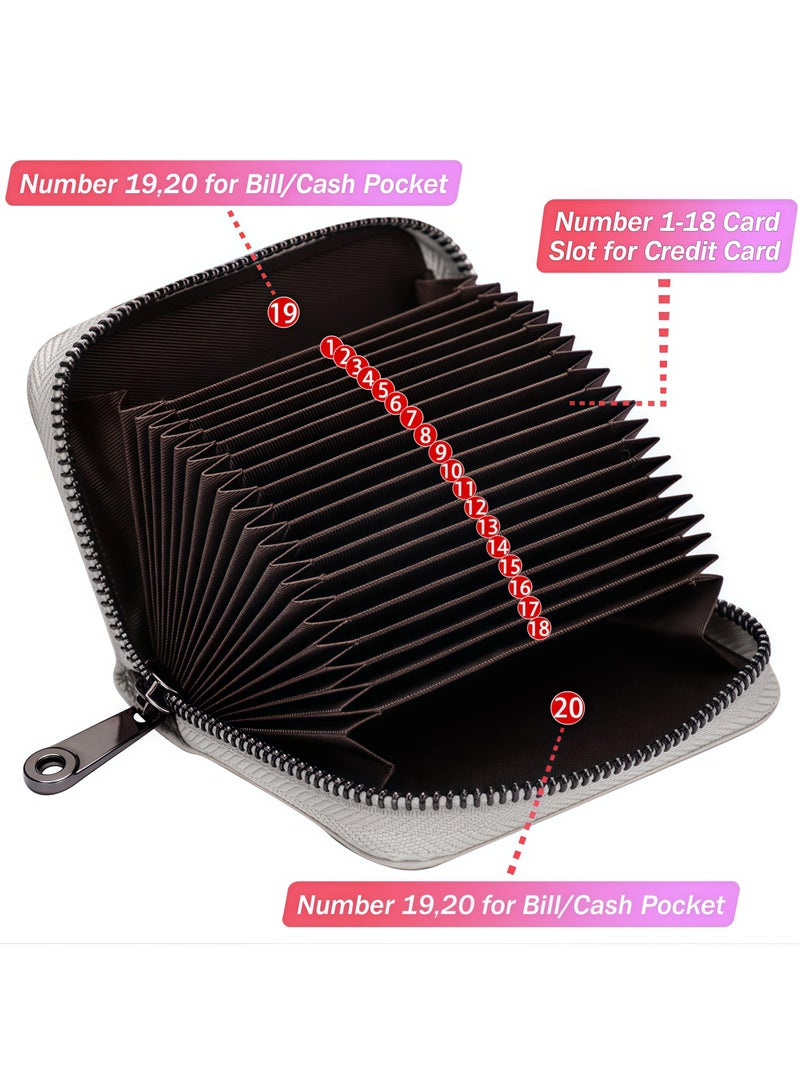 18 card slots credit card wallet women credit card holder women card holder women wallet small storage bag ID card wallet zipper wallet - Image 3