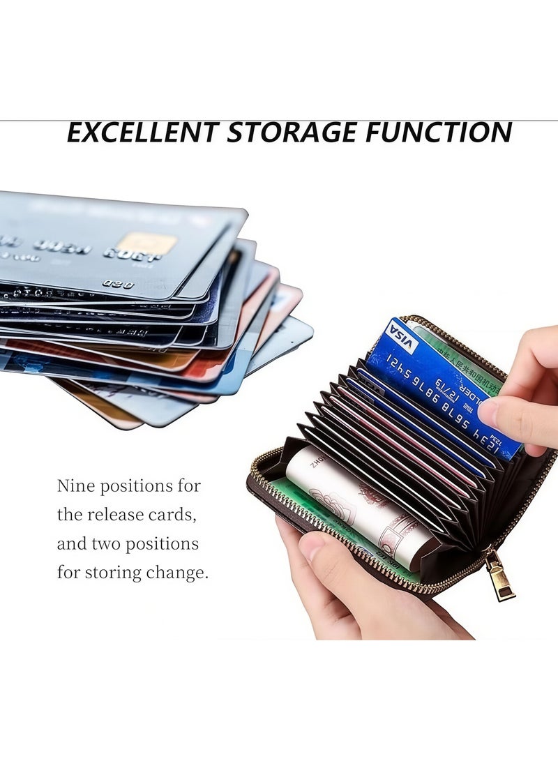 محفظة بطاقات ائتمان بها 18 فتحة للبطاقات، حامل بطاقات ائتمان للنساء، حامل بطاقات للنساء، محفظة نسائية، حقيبة تخزين صغيرة، محفظة بطاقات هوية، محفظة بسحاب - Image 4