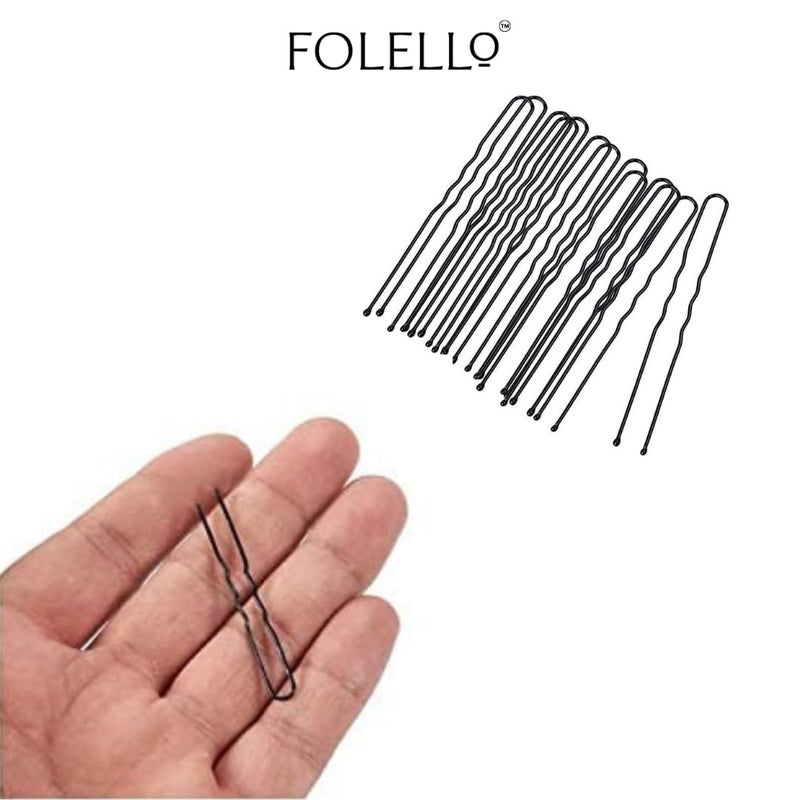 FOLELLO Combo Set of 500pcs Bobby Pins for Home and Salon Use Hair Pins for Women 2 inch Fringe and Riple U Shaped Pins for Bun Juda Pins Hair Styling Accessories for Women Black - Image 3