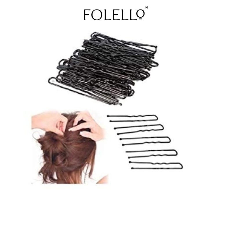 FOLELLO Combo Set of 500pcs Bobby Pins for Home and Salon Use Hair Pins for Women 2 inch Fringe and Riple U Shaped Pins for Bun Juda Pins Hair Styling Accessories for Women Black - Image 4