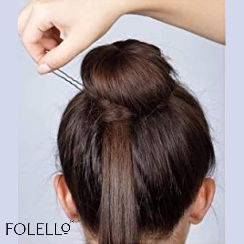 FOLELLO Combo Set of 500pcs Bobby Pins for Home and Salon Use Hair Pins for Women 2 inch Fringe and Riple U Shaped Pins for Bun Juda Pins Hair Styling Accessories for Women Black - Image 5