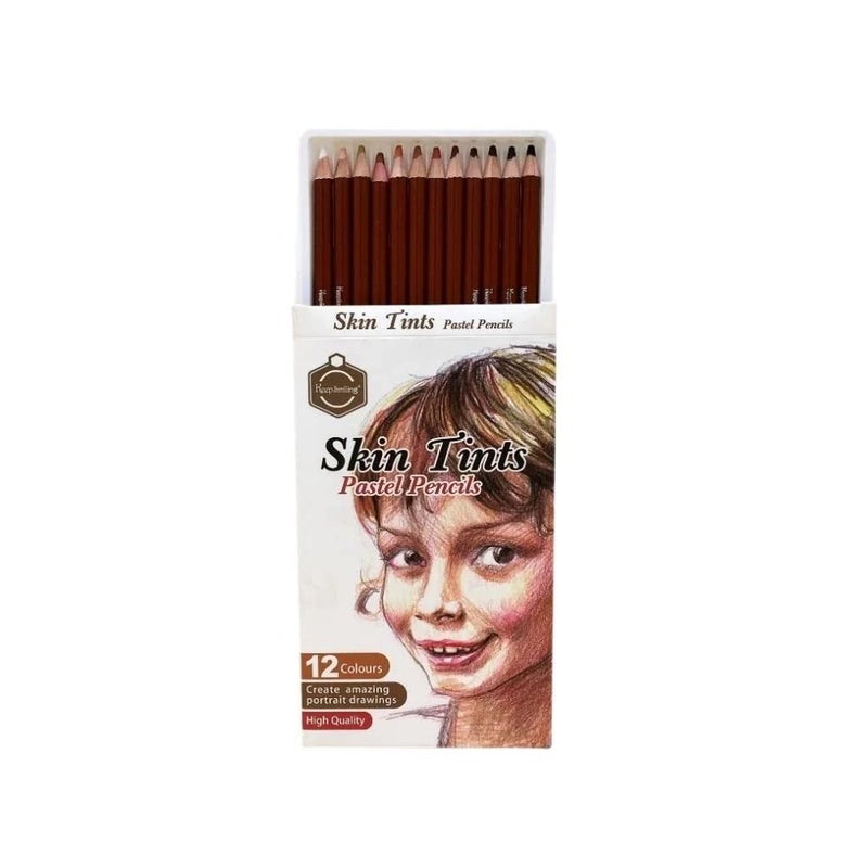 53ARTS Skin Tints Pastel Pencils Skin Tints Color Pencils 12 Pieces