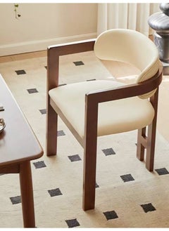 Raffine 1 Piece Multipurpose Use Glossy Solid Wood Tripod Chair Ergonomic Design Comfortable Upholstery PU Leather Dinning Chair Study Chair for Living Room Home Office 59x46x81 cm (Fully Assembled)  - Image 2
