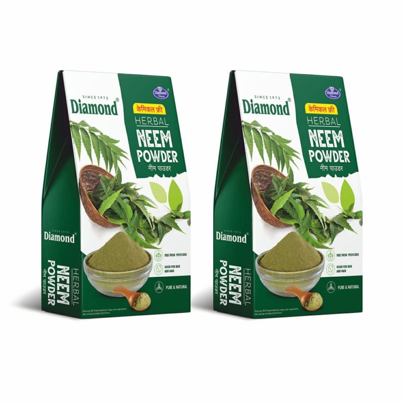 Diamond Diamond herbal neem powder chamical free For Face Hair Pimplefree Clear Glowing Skin Dense Silky Hair 150gmPack of 2  - Image 1