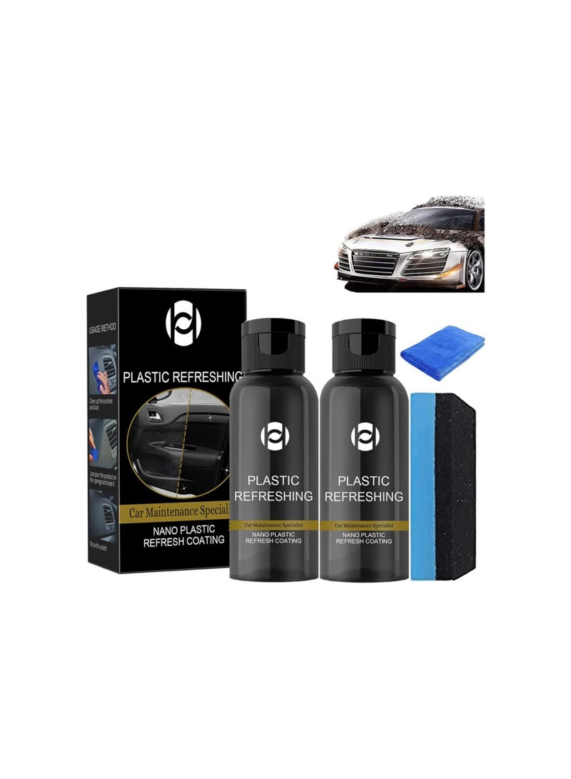 Plastic Revitalizing Coating Agent, Car Plastic Revitalizing Coating Agent, Nano Plastic Refreshing Coating, Car Plastic Parts Refurbish Agent (30ml, 2pcs) - Image 1