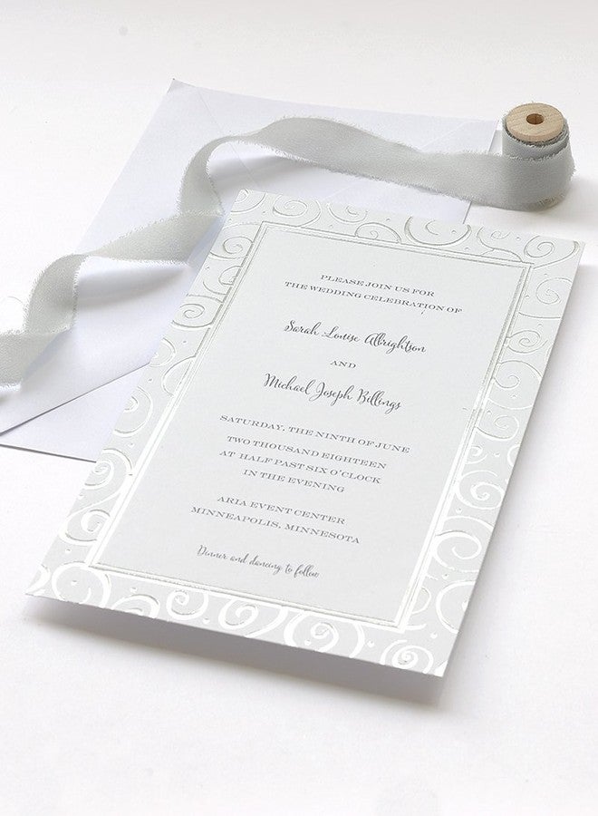 Gartner Studios® 2-Up Invitations, 5 1/2" x 8 1/2", Silver Swirl, Pack Of 12 - Image 4