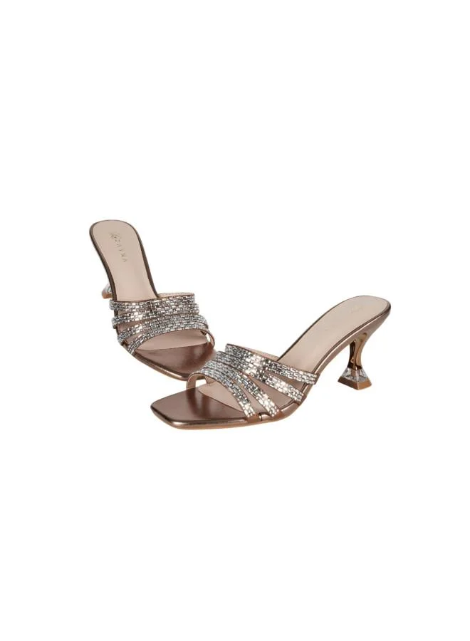 ZAYNA 221-232 Zayna Ladies Kitten Heel Sandals 15C8618-621 Bronze