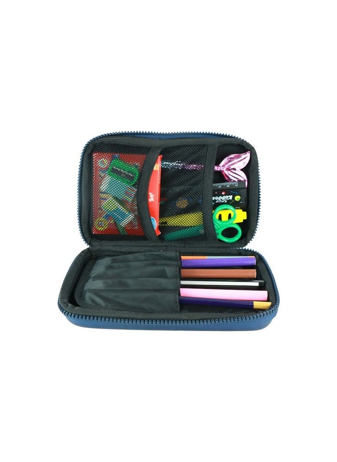 SMILY KIDDOS Smily Kiddos Ethylene Vinyl Acetate (Eva) Single Compartment Pencil Case Cute Large Hardtop Pencil Case Organizer School Kids Girls Women Pen Holder Pouch Multi Purpose (Skater Shark,Navy Blue)  - Image 2
