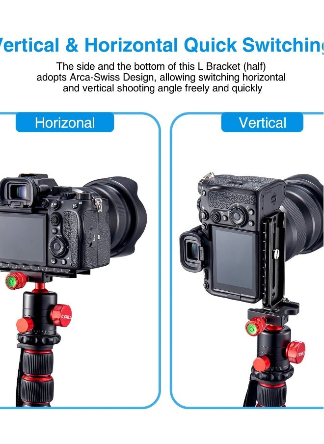 Generic DSLR Camera Arca Swiss Bracket Quick Release Plate Vertical Horizontal Switching Camera L Bracket Half for Canon / Nikon / Sony Mirrorless Camera Tripod Head Monopod  - Image 2