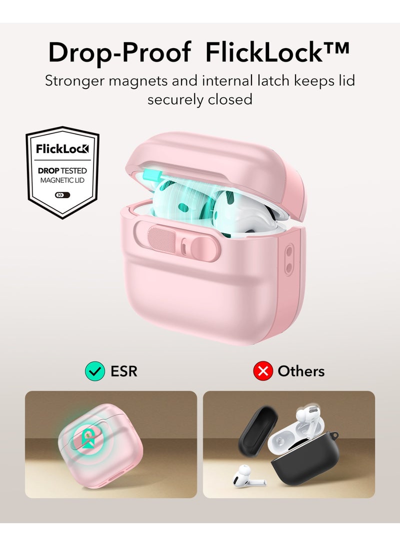اي اس ار ESR for AirPods 4 Case, Compatible with AirPods 4 Generation Case (2024)(USB-C), MagSafe Compatible, Magnetic Lid Lock, Drop-Proof Protection Cover with Lanyard, Pulse Series pink - Image 4