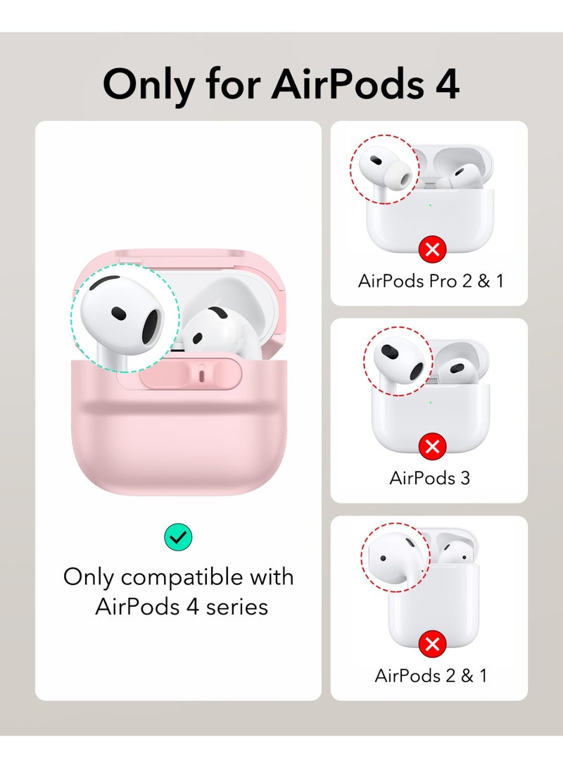 اي اس ار ESR for AirPods 4 Case, Compatible with AirPods 4 Generation Case (2024)(USB-C), MagSafe Compatible, Magnetic Lid Lock, Drop-Proof Protection Cover with Lanyard, Pulse Series pink - Image 2