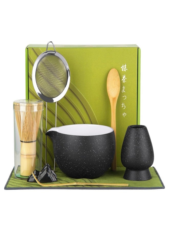 ChefBee 8PCS Matcha Whisk Set - Ceramic Matcha Tea Bowl Kit Set Includes Bowl, Whisk and Chasen Holder, Sifter, Bamboo Spoon & Scoop, Scoop Rest, Tea Towel, Christmas Macha Gift for Beginners Lovers - Image 1