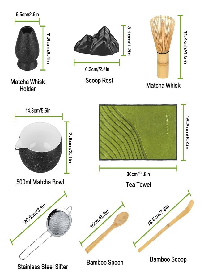 ChefBee 8PCS Matcha Whisk Set - Ceramic Matcha Tea Bowl Kit Set Includes Bowl, Whisk and Chasen Holder, Sifter, Bamboo Spoon & Scoop, Scoop Rest, Tea Towel, Christmas Macha Gift for Beginners Lovers - Image 2