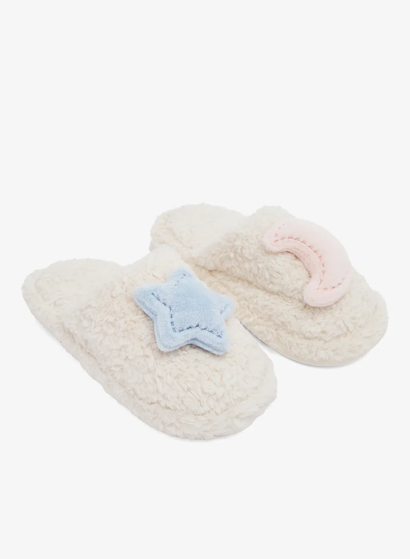 Ginger Moon And Star Fluffy Bedroom Slippers