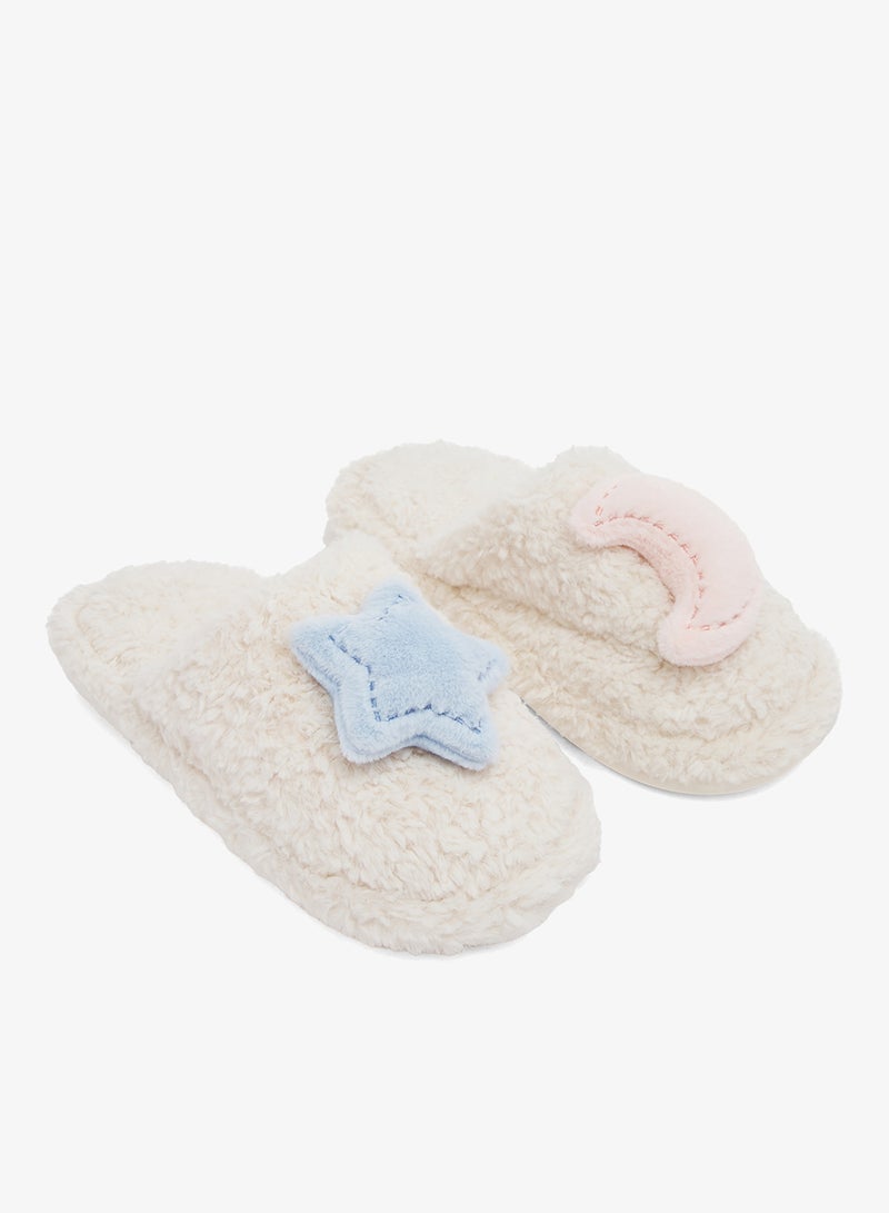 Ginger Moon And Star Fluffy Bedroom Slippers - Image 1