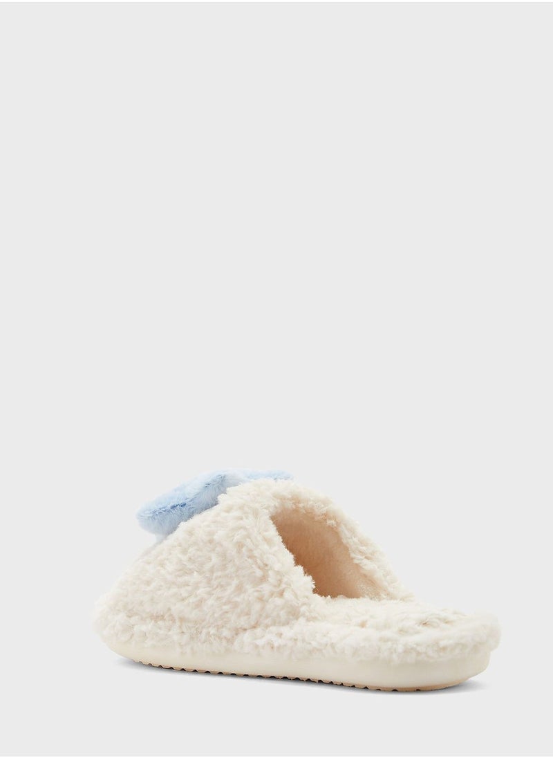 Ginger Moon And Star Fluffy Bedroom Slippers  - Image 1