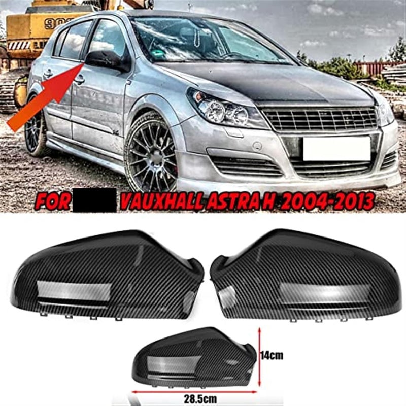 Yurefax Carbon Fiber Look Mirror Covers for Opel Astra H - Image 2