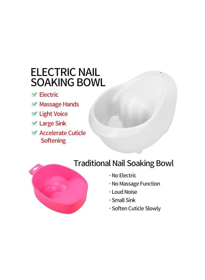 WYBOT Electric Nail Soaking Bowl, Bubble Vibration Hand Spa Massage Machine, Nail Art Hand Wash Dead Skin Remover Manicure Tool(US) - Image 1