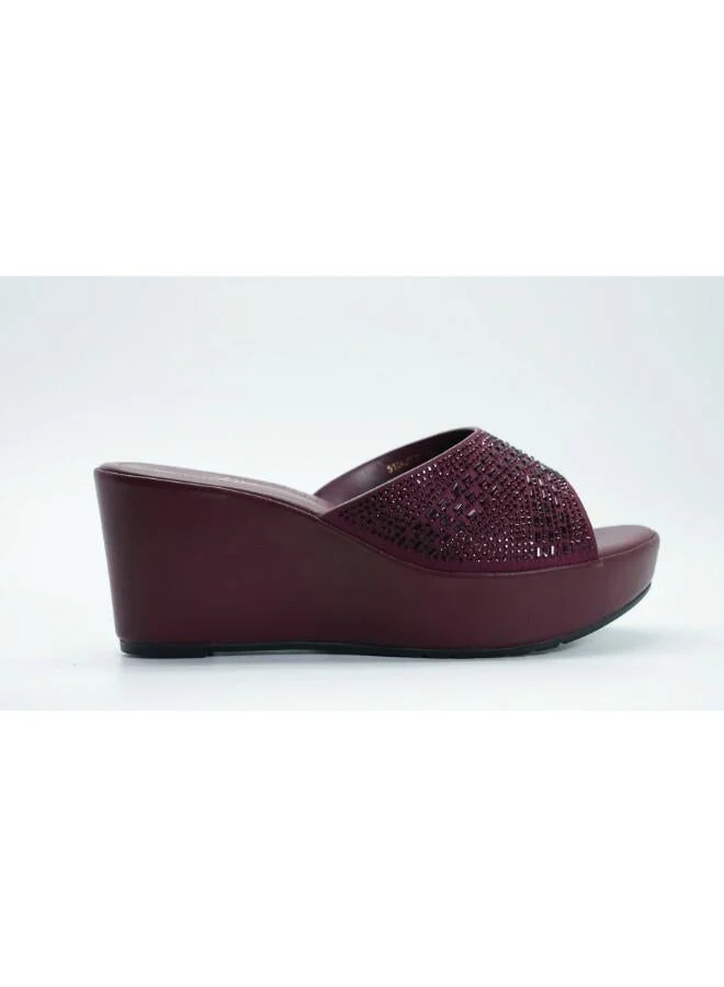 092-3132 Michelle Morgan Elegant Wedge Mules 514RJ33C Bordo