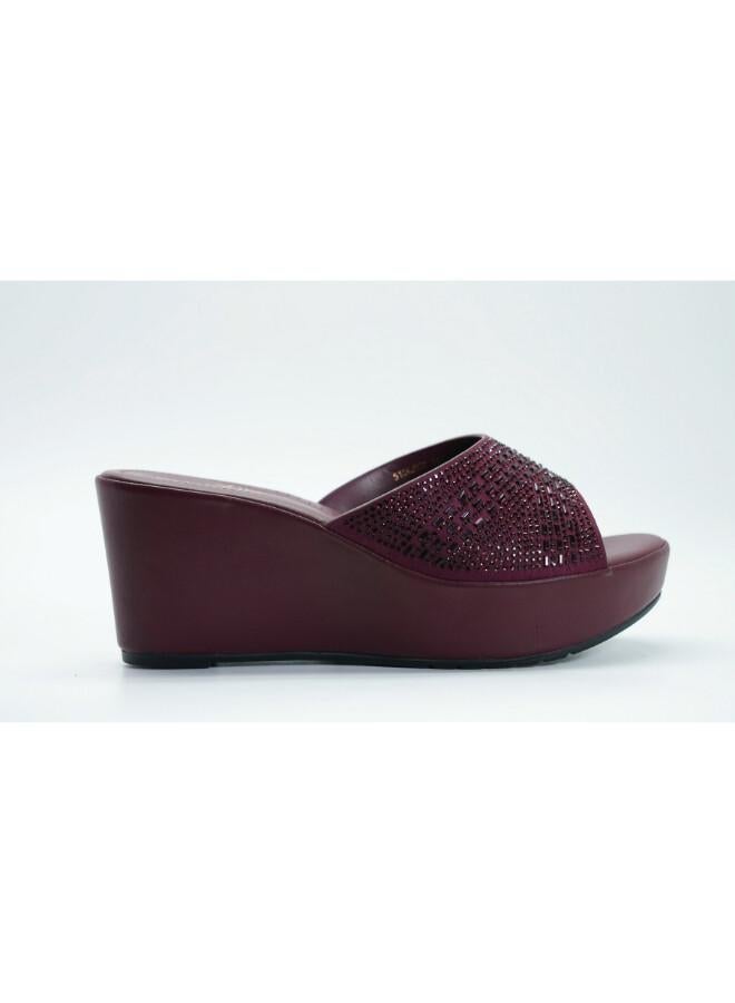 Michelle Morgan 092-3132 Michelle Morgan Elegant Wedge Mules 514RJ33C Bordo - Image 1