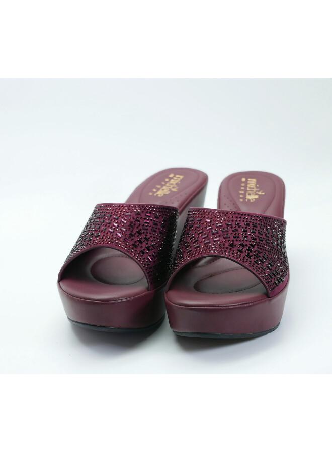 Michelle Morgan 092-3132 Michelle Morgan Elegant Wedge Mules 514RJ33C Bordo - Image 3