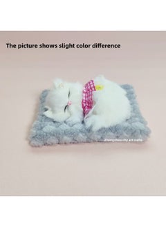 Bamboo Charcoal Cloth Pad Simulation Cats Cats Calling Car Decoration Ornaments Simulation Animals Simulation Flower Basket Cats-Color:Gray Bamboo Charcoal Cloth Pad + Rose Red Skirt Cat Can Bark