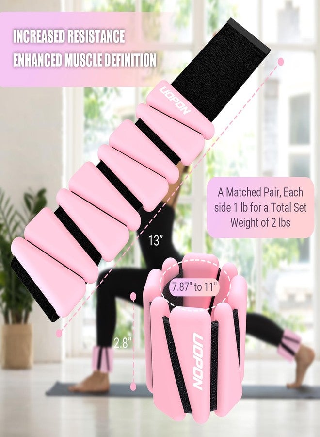 UOPON Wrist Ankle Weights for Women, Soft Silicone Wrist Weights Set of 2 for Walking, Pilates, Yoga, Barre & Strength Training, Weighted Bangles with Secure Non-Slip Fit for Arm & Leg Workouts, 2 lb - Image 4