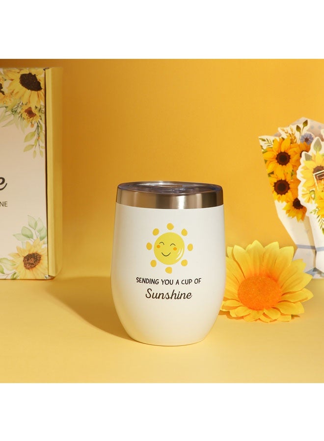 Hanayo طقم هدايا للنساء هدايا عيد ميلاد سلة هدايا للنساء هدايا عباد الشمس إرسال أشعة الشمس للسيدات طقم سلة هدايا 10 قطع مع صندوق هدايا طقم هدايا ملهم للزوجة وأفضل صديقة (أصفر) - Image 5