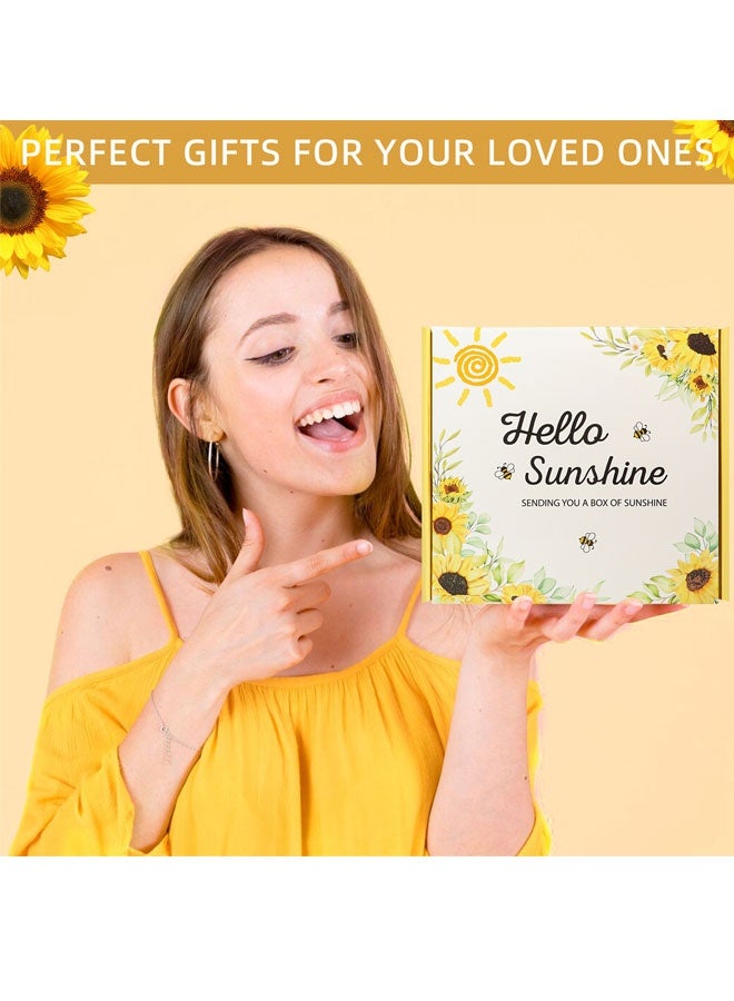 Hanayo طقم هدايا للنساء هدايا عيد ميلاد سلة هدايا للنساء هدايا عباد الشمس إرسال أشعة الشمس للسيدات طقم سلة هدايا 10 قطع مع صندوق هدايا طقم هدايا ملهم للزوجة وأفضل صديقة (أصفر) - Image 3