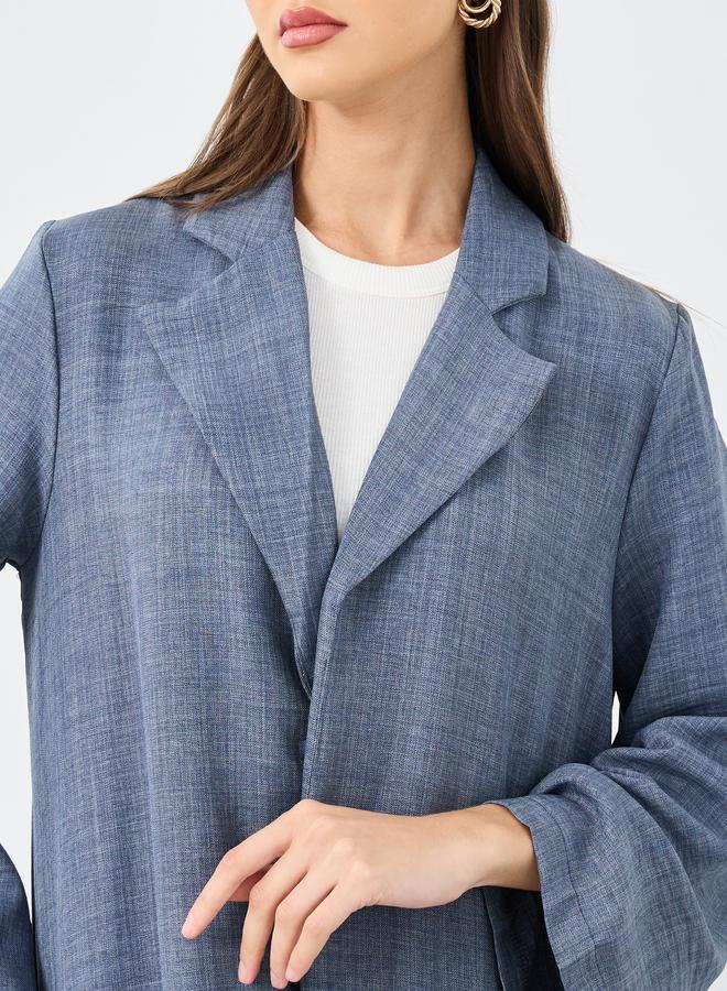 ستايلي أميرة عباءة نسائية زرقاء مفتوحة من الأمام بياقة مشقوقة - Image 4