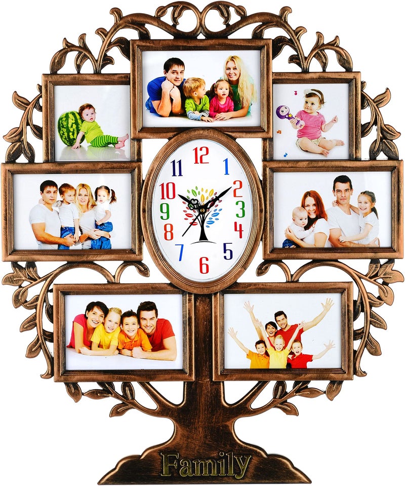Harbour Analog Latest Stylish New Models Wall Clock with Photo Frames for Home Living Room Hall Bedroom (Size Height 58 CM X Width 48CM)- Home Decor Big Size Wall Clock Mz SN 3 - Image 2