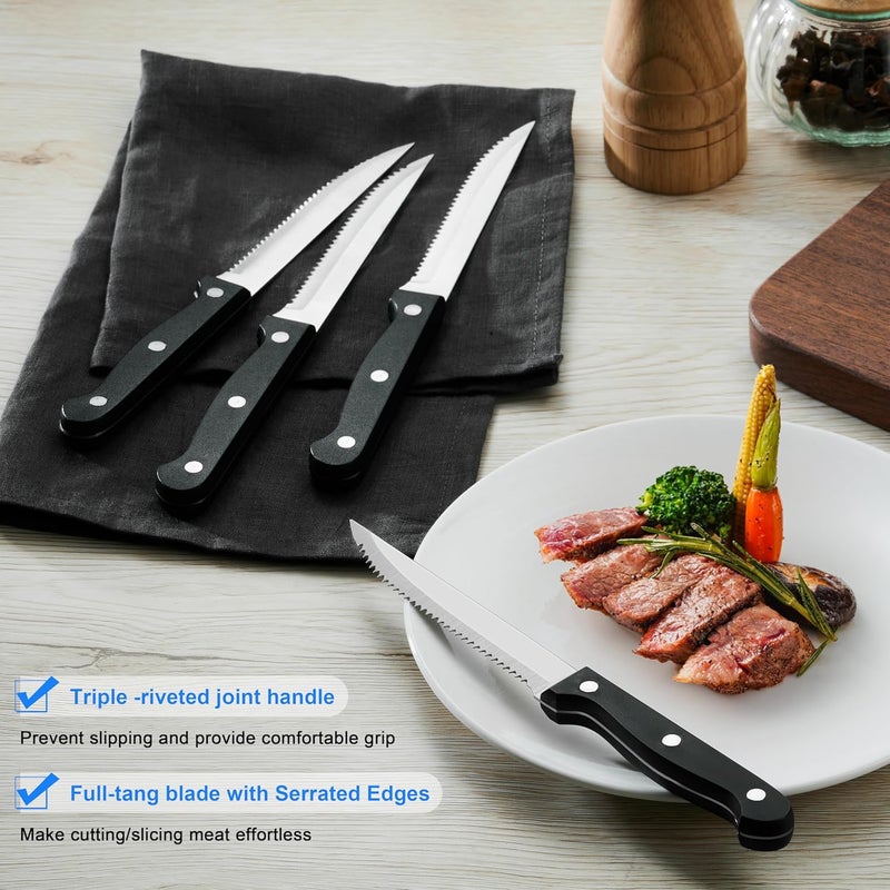 E-far Efar Silverware Set with Organizer 49Piece Stainless Steel Flatware Cutlery Set for 8 with Steak Knives Kitchen Metal Eating Utensils Sets Include Forks Spoons Knife Mirror Polished  Rust Proof - Image 5