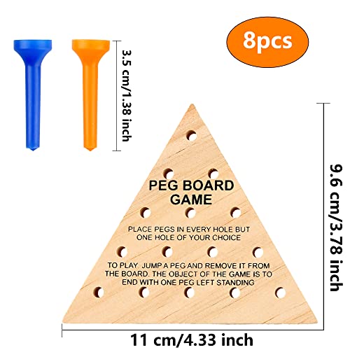 Haconba 8 Packs Wooden Triangle Peg Games Family Wooden Board Game Learning Puzzles Strategy Toy for Travel Gathering Teens Adult - Image 5