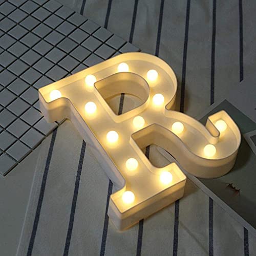 Balloonistics Warm White LED Marquee Alphabet R Light - 9-Inch Cordless Battery-Operated Night Light - Standing Letter Sign for Personalized Decor, Birthdays, Weddings & Home ((Alphabet R) - Image 3
