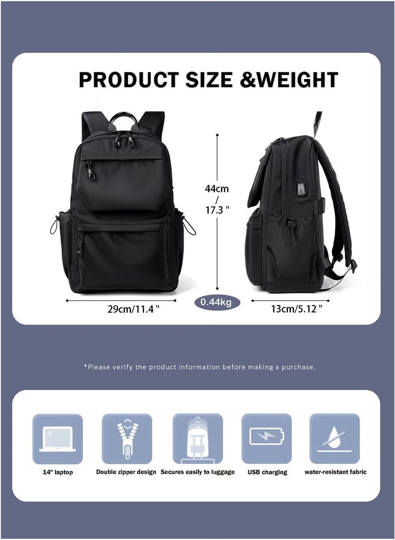 NH Travel Backpacks for Students & Travelers: Business Laptop Bag Backpack Fits Up to 15.6" Laptop, Backpack for Men and Women with USB Charging Port, Water-Resistant, Large Capacity  - Image 4