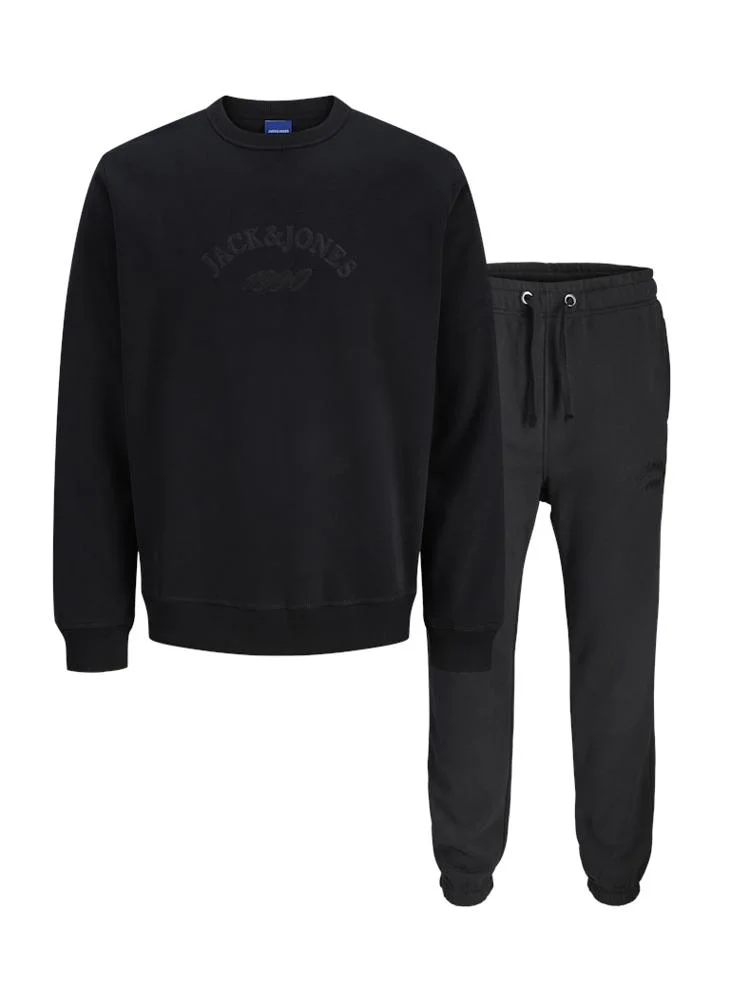Casual Regular Fit Crew Neck Sweatshirt and Pant Set