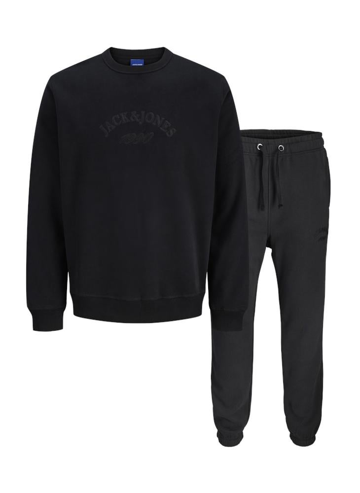 JACK & JONES Casual Regular Fit Crew Neck Sweatshirt and Pant Set - Image 1